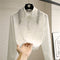 Cardigan Blanco Corto con Strass y Mangas Largas