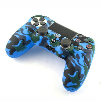 Bright yellow silicone protective cover for a PS4 controller, featuring black buttons and colored action symbols. - Image 47
