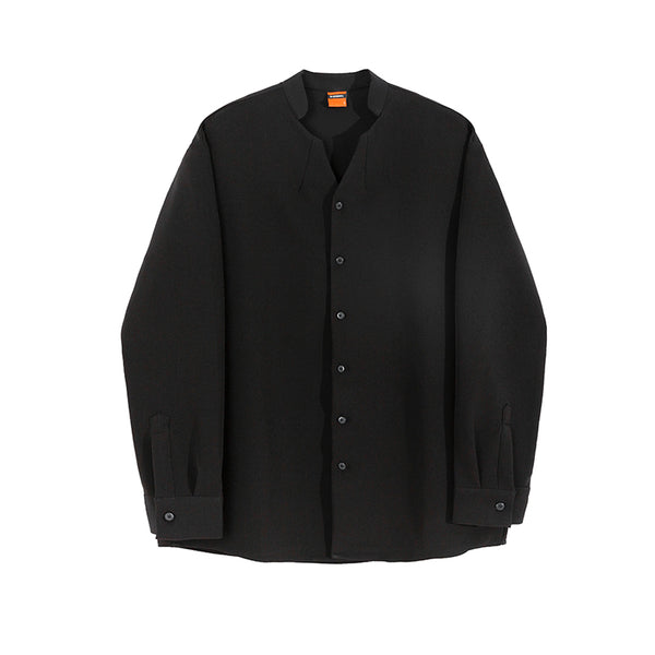 Camisa Slim Fit con Cuello Mao - Manga Larga Elegante para Hombre - Image 4