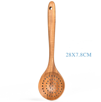 Set de Utensilios de Cocina en Madera de Teca Natural - 7 Piezas - Image 11