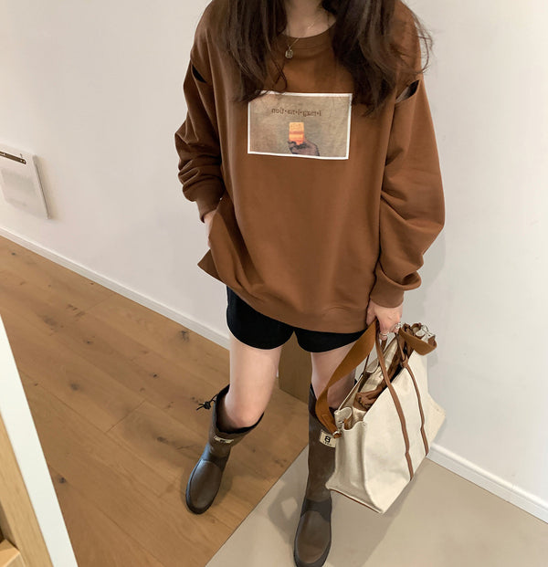 Suéter Suelto Estampado con Chaleco de Moda
