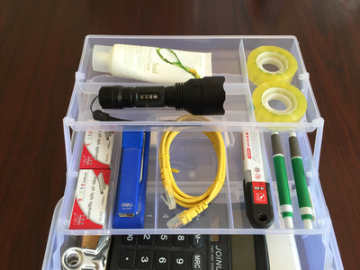 Caja de herramientas artística de 2 niveles con compartimentos - Image 25