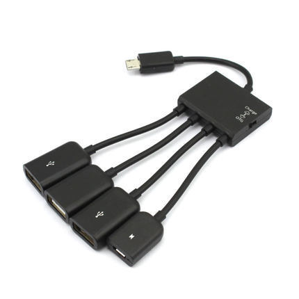 Adaptador OTG Micro USB Multi-Puerto con Carga Simultánea y Soporte para 4 Dispositivos - Image 2