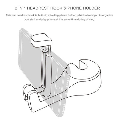 Gancho Organizador para Asiento de Auto con Soporte para Teléfono - Image 3