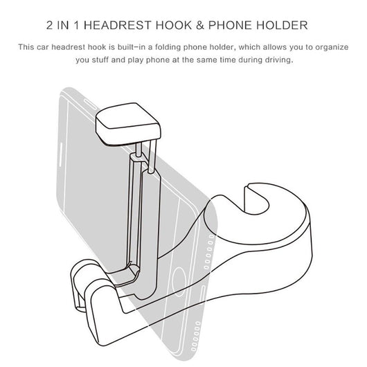Gancho Organizador para Asiento de Auto con Soporte para Teléfono - Image 3