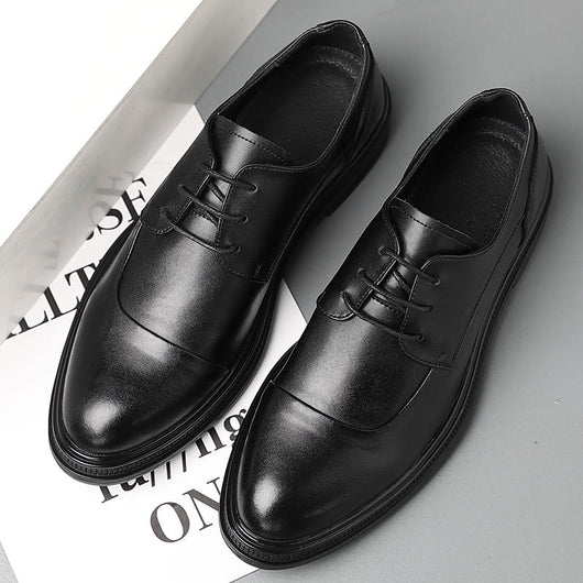 Zapatos de Cuero para Hombre con Punta Afilada y Suela Flexible