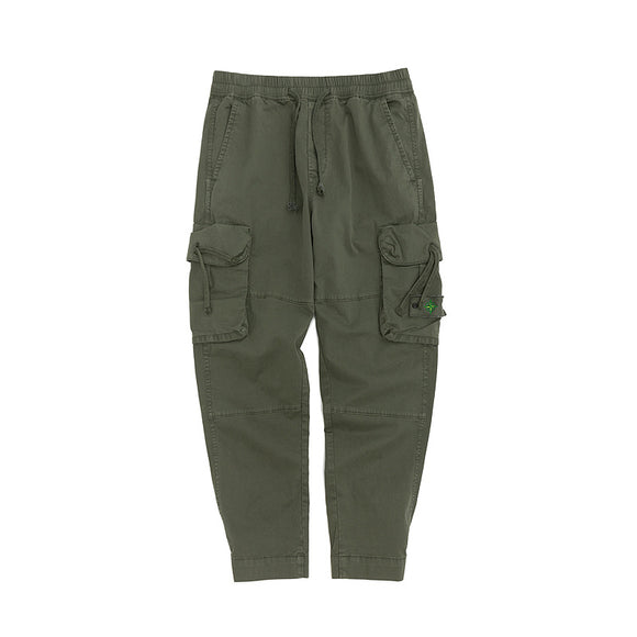 Pantalones de trabajo multibolsillos con cintura elástica para hombre