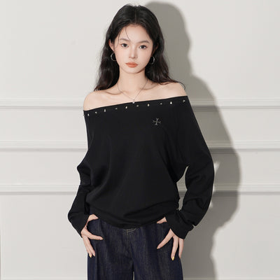 Blusa Holgada de Manga Larga con Hombro Descubierto Premium - Image 10