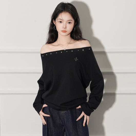 Blusa Holgada de Manga Larga con Hombro Descubierto Premium - Image 10