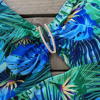 Traje de Baño Asimétrico con Volantes Estampado para Mujer - Image 5