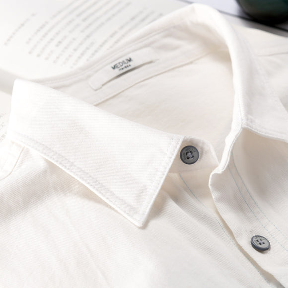 Camisa Casual de Algodón con Costuras Reforzadas para Hombre