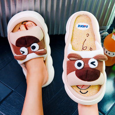 Pantuflas de Lino para Mujer Suela Gruesa Cuatro Estaciones - Image 8