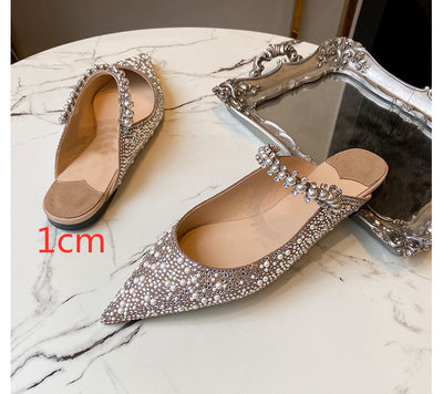 Tacones Planos Elegantes con Pedrería y Perlas - Punta Afilada para Mujer - Image 2