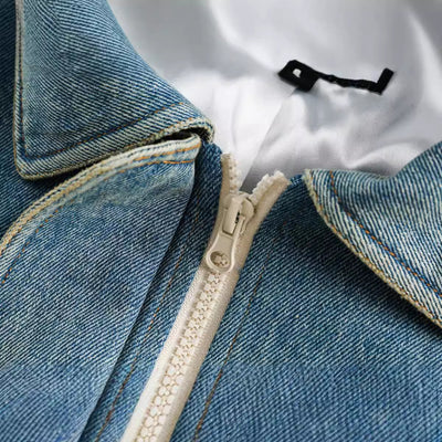 Chaqueta Denim Estilo Debutante Retro con Empalmes - Image 5
