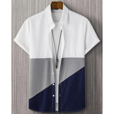 Camisa Casual para Hombre con Estampado Digital y Cuello de Pie - Image 18