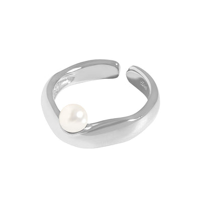 Anillo de Plata Esterlina con Perla Geométrica - Diseño Luxury Minimalista - Image 10