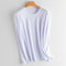 Camiseta Básica de Cuello Redondo Manga Larga Otoño