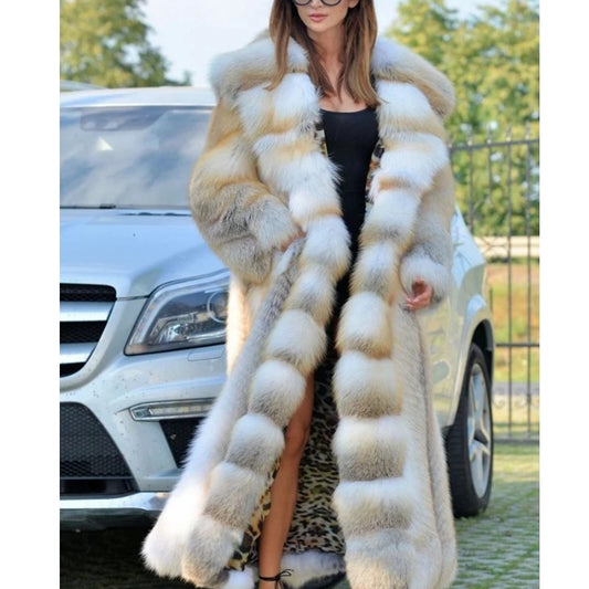 Abrigo Midi con Capucha y Cuello de Piel Sintética Estilo Europeo - Image 2