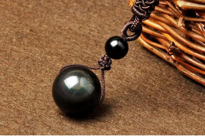 Collar Colgante de Obsidiana Natural con Ojo Arcoíris para Buena Suerte - Image 7