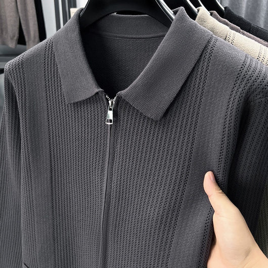 Cardigan Tejido con Cierre para Hombre - Abrigo Casual Elegante - Image 14