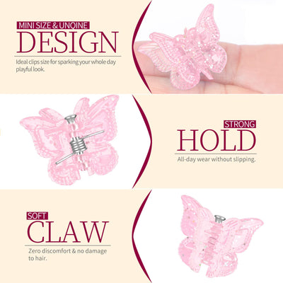 Pinzas Mariposa Glitter Mini - Set de 50 Clips Brillantes Y2K en 14 Colores - Image 3