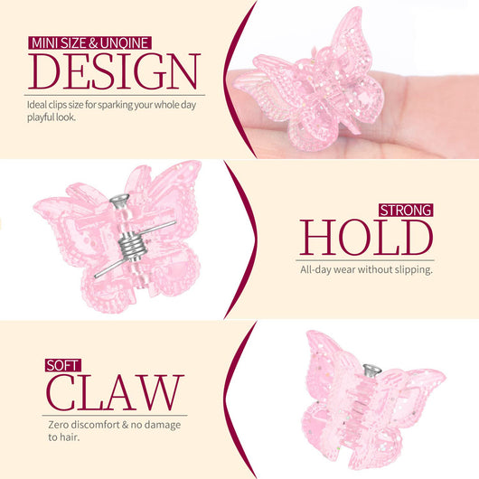 Pinzas Mariposa Glitter Mini - Set de 50 Clips Brillantes Y2K en 14 Colores - Image 3