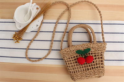 Bolsa de Playa Tejida de Cuerda de Papel Cereza para Vacaciones - Image 13