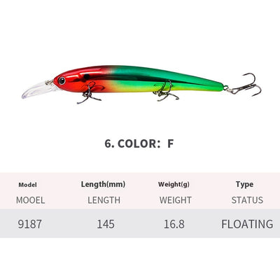 Señuelo Flotante de Lengüeta Profunda para Pesca en Agua Salada - Image 11