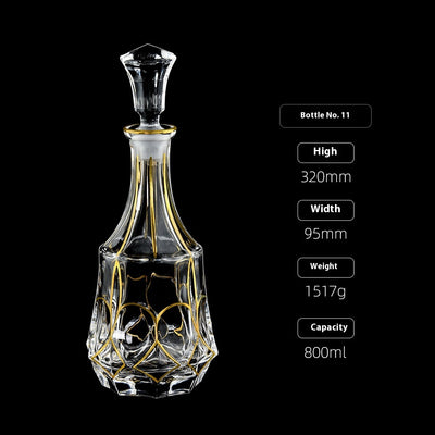 Botella de Whiskey Cristal con Línea Dorada y Tapa Hermética - Image 13