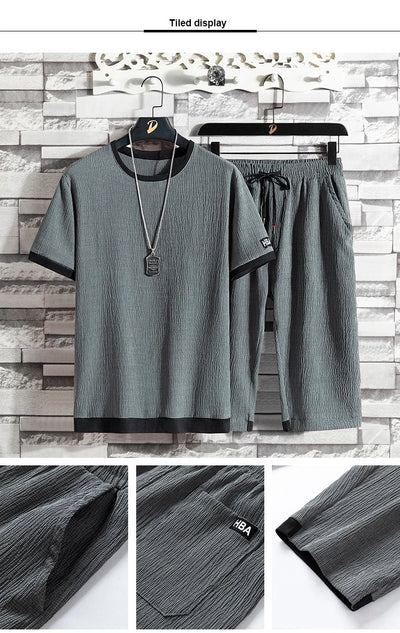 Conjunto de Camiseta Ice Silk para Hombre - Estilo Casual Holgado - Image 14