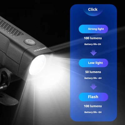 Luz Frontal LED USB Recargable para Bicicleta - Iluminación Nocturna de Seguridad - Image 4