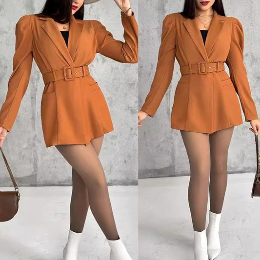Jumpsuit Elegante con Mangas Princesa y Cinturón para Mujer