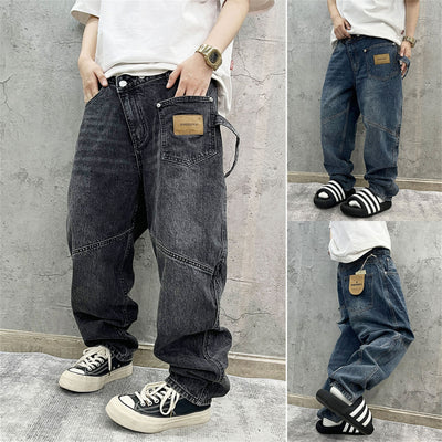 Pantalones Cargo Vaqueros Retro Lavado Pesado con Diseño de Bolsillos Oblicuos - Image 26