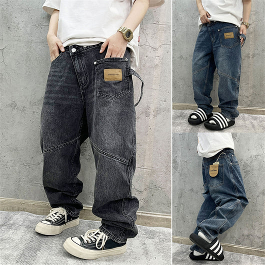 Pantalones Cargo Vaqueros Retro Lavado Pesado con Diseño de Bolsillos Oblicuos - Image 26