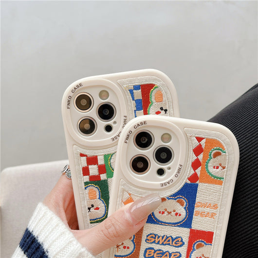 Funda para Celular Bordada con Osito y Conejito - Image 11