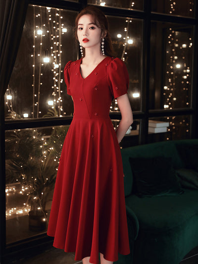 Vestido Rojo Elegante con Espalda Descubierta para Mujer - Image 10