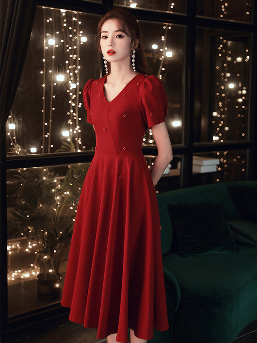 Vestido Rojo Elegante con Espalda Descubierta para Mujer - Image 10