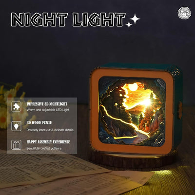 Lámpara Nocturna Puzzle de Madera con Atmósfera Creativa - Image 23