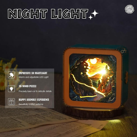 Lámpara Nocturna Puzzle de Madera con Atmósfera Creativa - Image 23