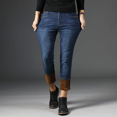 Jeans Casuales Elásticos de Forro Polar para Hombre