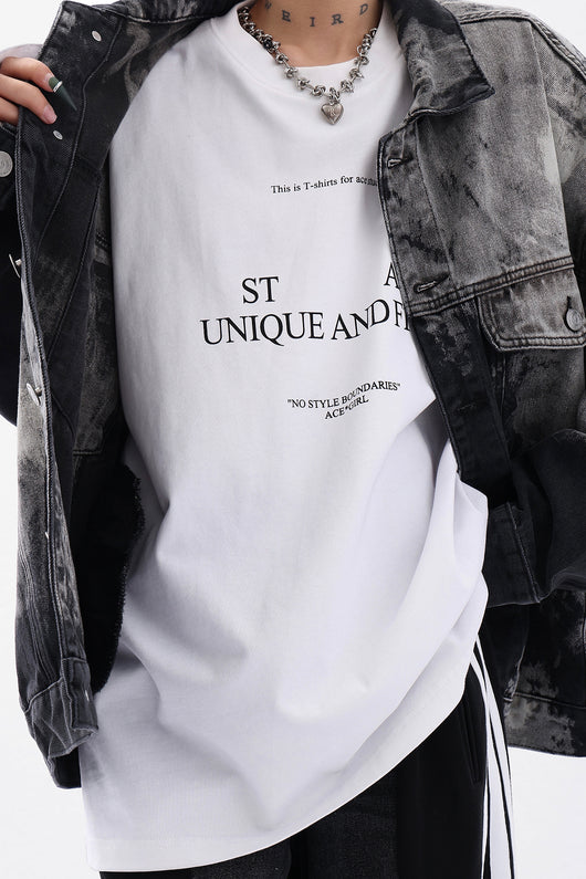 Camiseta Holgada de Algodón con Letras para Mujer - Image 17