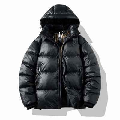 Chaqueta Corta Acolchada Brillante con Plumón de Pato
