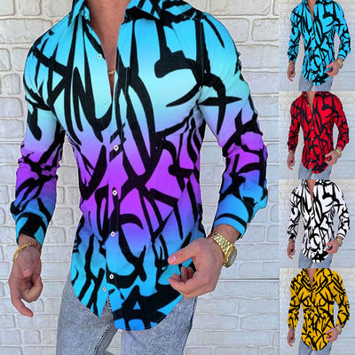 Camisa Casual de Manga Corta con Estampado Europeo Americana para Hombre - Image 13