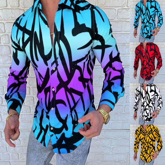 Camisa Casual de Manga Corta con Estampado Europeo Americana para Hombre - Image 13