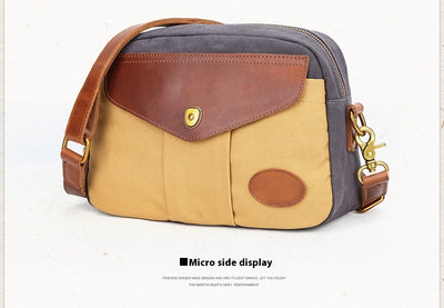 Bolsa Retro de Lona con Bloques de Color y Correa Cruzada - Image 8
