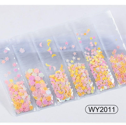 Parches de Uñas con Brillos, Lentejuelas y Diamantes Láser - Diseño Corazón - Image 6