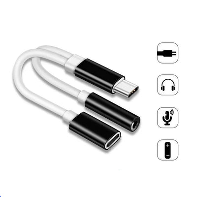 Adaptador de Carga y Cable de Audio para Auriculares con Conector Redondo - Image 6
