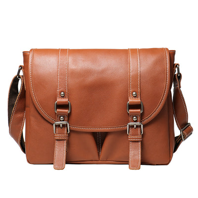Bolso Bandolera de Cuero Genuino Gran Capacidad para Hombre - Image 5