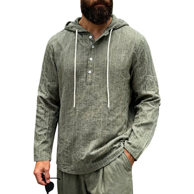 Camisa Hoodie Suelta Casual de Manga Larga para Hombre - Image 11