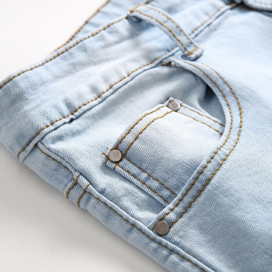 Pantalones Vaqueros Elásticos con Estampado Bordado para Hombre - Image 5
